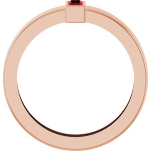 14K Rose Gold Lab-Grown Ruby  Bezel-Set Ring Size 6.5 – image 2