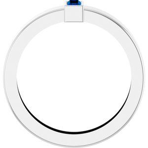 14K White Gold Lab-Grown Blue Sapphire  Bezel-Set Ring Size 6.5 – image 2