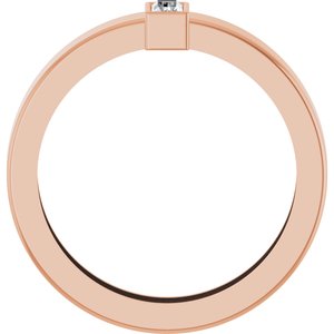 14K Rose Gold 4x2 mm Straight Baguette Bezel-Set Ring Mounting Size 6.5 – image 3