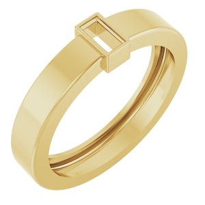 14K Yellow Gold 4x2 mm Straight Baguette Bezel-Set Ring Mounting Size 6.5 – image 2