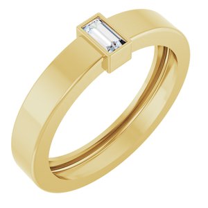 14K Yellow Gold Lab-Grown Diamond  Bezel-Set Ring Size 7