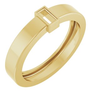 14K Yellow Gold 4x2 mm Straight Baguette Bezel-Set Ring Mounting Size 7 – image 2
