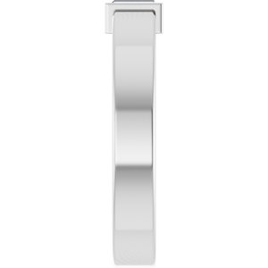 14K White Gold 4x2 mm Straight Baguette Bezel-Set Ring Mounting Size 7 – image 7