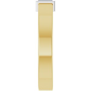 14K Yellow/White Gold 4x2 mm Straight Baguette Bezel-Set Ring Mounting Size 7 – image 7