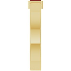 14K Yellow Gold Lab-Grown Ruby  Bezel-Set Ring Size 7 – image 4