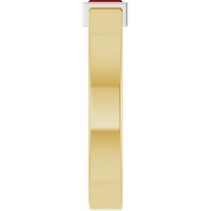 14K Yellow/White Gold Lab-Grown Ruby  Bezel-Set Ring Size 7 – image 4