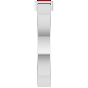 14K White Gold Lab-Grown Ruby  Bezel-Set Ring Size 7 – image 4