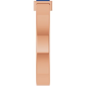 14K Rose Gold Lab-Grown Blue Sapphire  Bezel-Set Ring Size 7 – image 4