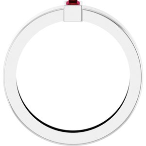 14K White Gold Lab-Grown Ruby  Bezel-Set Ring Size 7 – image 2