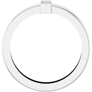 14K White Gold 4x2 mm Straight Baguette Bezel-Set Ring Mounting Size 7 – image 4