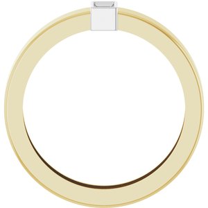 14K Yellow/White Gold 4x2 mm Straight Baguette Bezel-Set Ring Mounting Size 7 – image 4