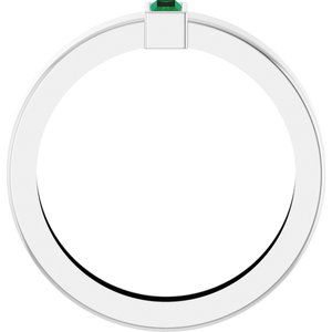 14K White Gold Lab-Grown Emerald  Bezel-Set Ring Size 7 – image 2