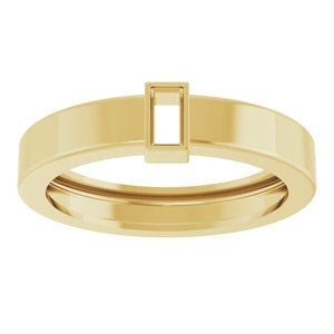 14K Yellow Gold 4x2 mm Straight Baguette Bezel-Set Ring Mounting Size 7 – image 6