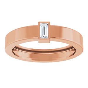 14K Rose Gold Lab-Grown Diamond  Bezel-Set Ring Size 7 – image 3
