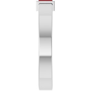 14K White Gold Lab-Grown Ruby  Bezel-Set Ring Size 8 – image 4