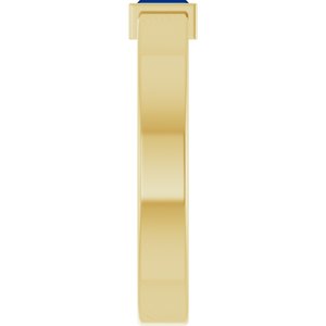 14K Yellow Gold Lab-Grown Blue Sapphire  Bezel-Set Ring Size 8 – image 4