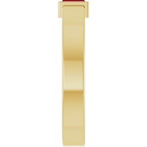 14K Yellow Gold Lab-Grown Ruby  Bezel-Set Ring Size 8 – image 4