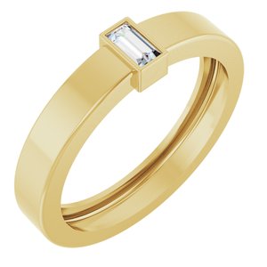 14K Yellow Gold Lab-Grown Diamond  Bezel-Set Ring Size 8