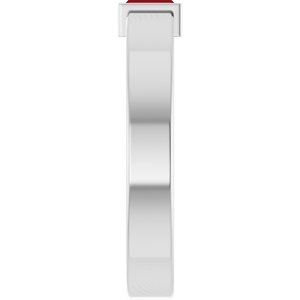 14K White Gold Lab-Grown Ruby  Bezel-Set Ring Size 7.5 – image 4
