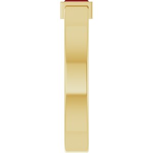 14K Yellow Gold Lab-Grown Ruby  Bezel-Set Ring Size 7.5 – image 4