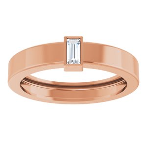 14K Rose Gold Lab-Grown Diamond  Bezel-Set Ring Size 7.5 – image 3