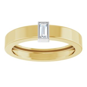 14K Yellow/White Gold Natural Diamond  Bezel-Set Ring Size 7.5 – image 3