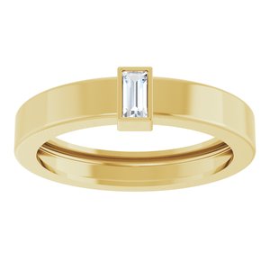 14K Yellow Gold Lab-Grown Diamond  Bezel-Set Ring Size 7.5 – image 3