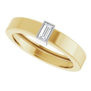 14K Yellow/White Gold Lab-Grown Diamond  Bezel-Set Ring Size 7.5 – image 5