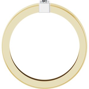 14K Yellow/White Gold Natural Diamond  Bezel-Set Ring Size 8 – image 2