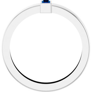 14K White Gold Lab-Grown Blue Sapphire  Bezel-Set Ring Size 8 – image 2