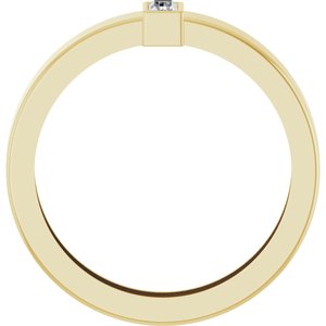 14K Yellow Gold Natural Diamond  Bezel-Set Ring Size 8 – image 2