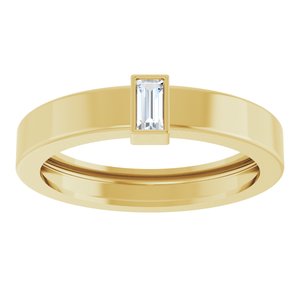 14K Yellow Gold Natural Diamond  Bezel-Set Ring Size 8 – image 3