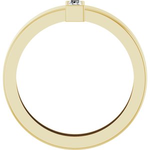 14K Yellow Gold Natural Diamond  Bezel-Set Ring Size 7.5 – image 2