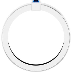 14K White Gold Lab-Grown Blue Sapphire  Bezel-Set Ring Size 7.5 – image 2
