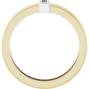 14K Yellow/White Gold 4x2 mm Straight Baguette Bezel-Set Ring Mounting Size 7.5 – image 3