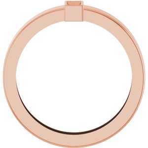 14K Rose Gold 4x2 mm Straight Baguette Bezel-Set Ring Mounting Size 7.5 – image 4