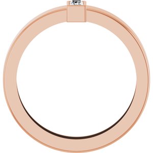 14K Rose Gold 4x2 mm Straight Baguette Bezel-Set Ring Mounting Size 7.5 – image 3