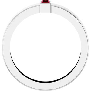 14K White Gold Lab-Grown Ruby  Bezel-Set Ring Size 7.5 – image 2