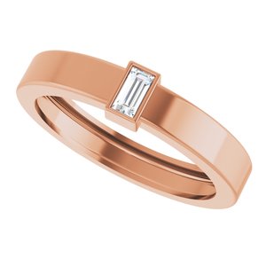 14K Rose Gold Lab-Grown Diamond  Bezel-Set Ring Size 8.5 – image 5