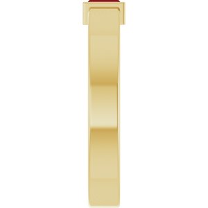 14K Yellow Gold Lab-Grown Ruby  Bezel-Set Ring Size 8.5 – image 4