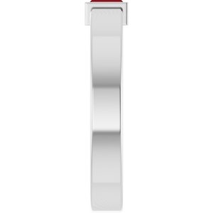14K White Gold Lab-Grown Ruby  Bezel-Set Ring Size 8.5 – image 4