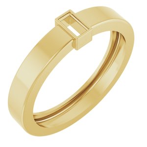 14K Yellow Gold 4x2 mm Straight Baguette Bezel-Set Ring Mounting Size 8.5 – image 2