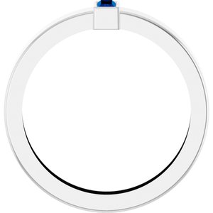 14K White Gold Lab-Grown Blue Sapphire  Bezel-Set Ring Size 8.5 – image 2