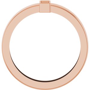 14K Rose Gold 4x2 mm Straight Baguette Bezel-Set Ring Mounting Size 8.5 – image 4