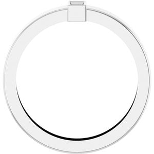 14K White Gold 4x2 mm Straight Baguette Bezel-Set Ring Mounting Size 8.5 – image 4