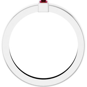 14K White Gold Lab-Grown Ruby  Bezel-Set Ring Size 8.5 – image 2