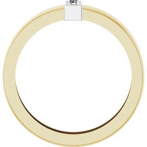 14K Yellow/White Gold Natural Diamond  Bezel-Set Ring Size 8.5 – image 2