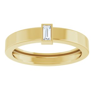 14K Yellow Gold Lab-Grown Diamond  Bezel-Set Ring Size 9.5 – image 3
