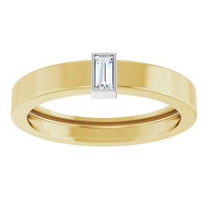 14K Yellow/White Gold Natural Diamond  Bezel-Set Ring Size 9.5 – image 3