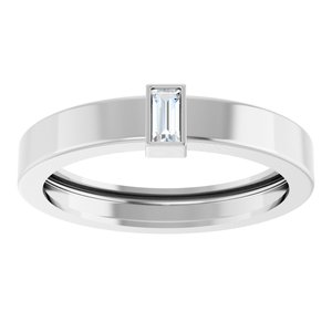 14K White Gold Lab-Grown Diamond  Bezel-Set Ring Size 9.5 – image 3
